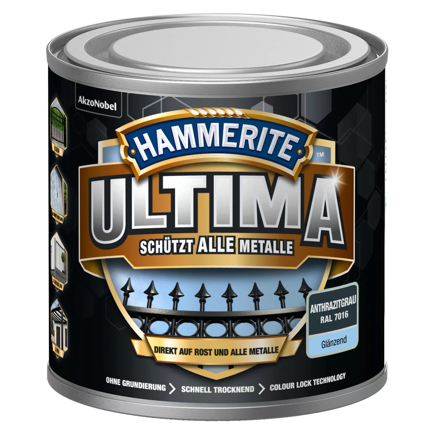 Hammerite Ultima Premium Metall-Schutzlack glänzend Anthrazitgrau 250 ml günstig online kaufen