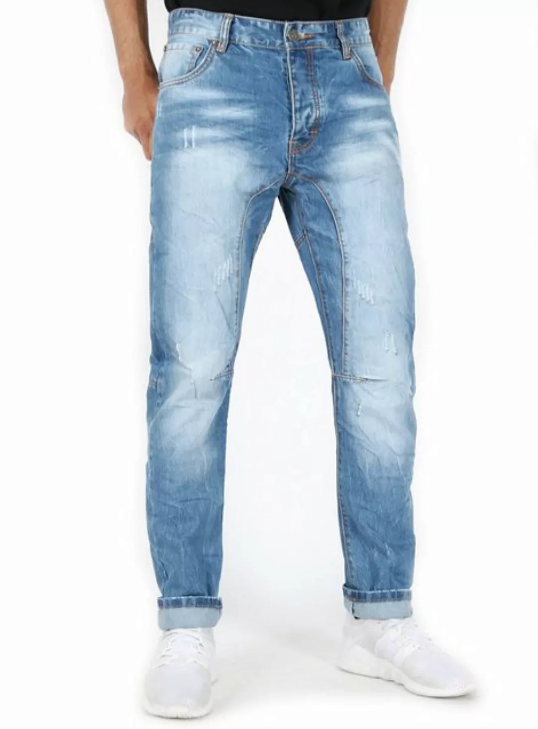 Justing Tapered-fit-Jeans Vintage Hose mit Kontrastnähten - ST-03046#D günstig online kaufen