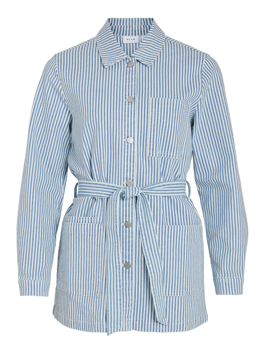 VILA Gürtel Hemd Jacke Damen Blau günstig online kaufen