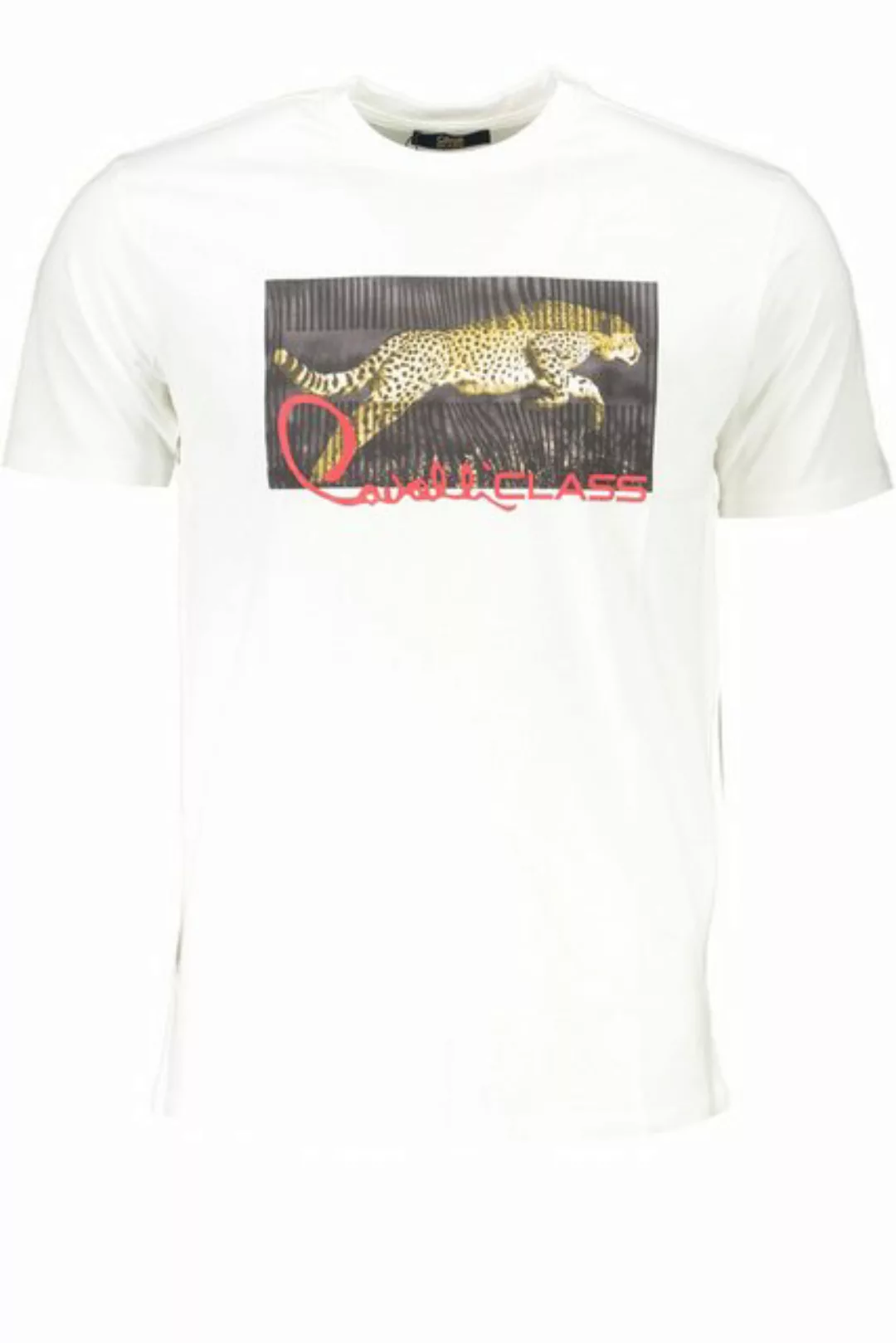 Cavalli Class T-Shirt Herren Kurzarm T-Shirt Weiß mit Rundhals und günstig online kaufen