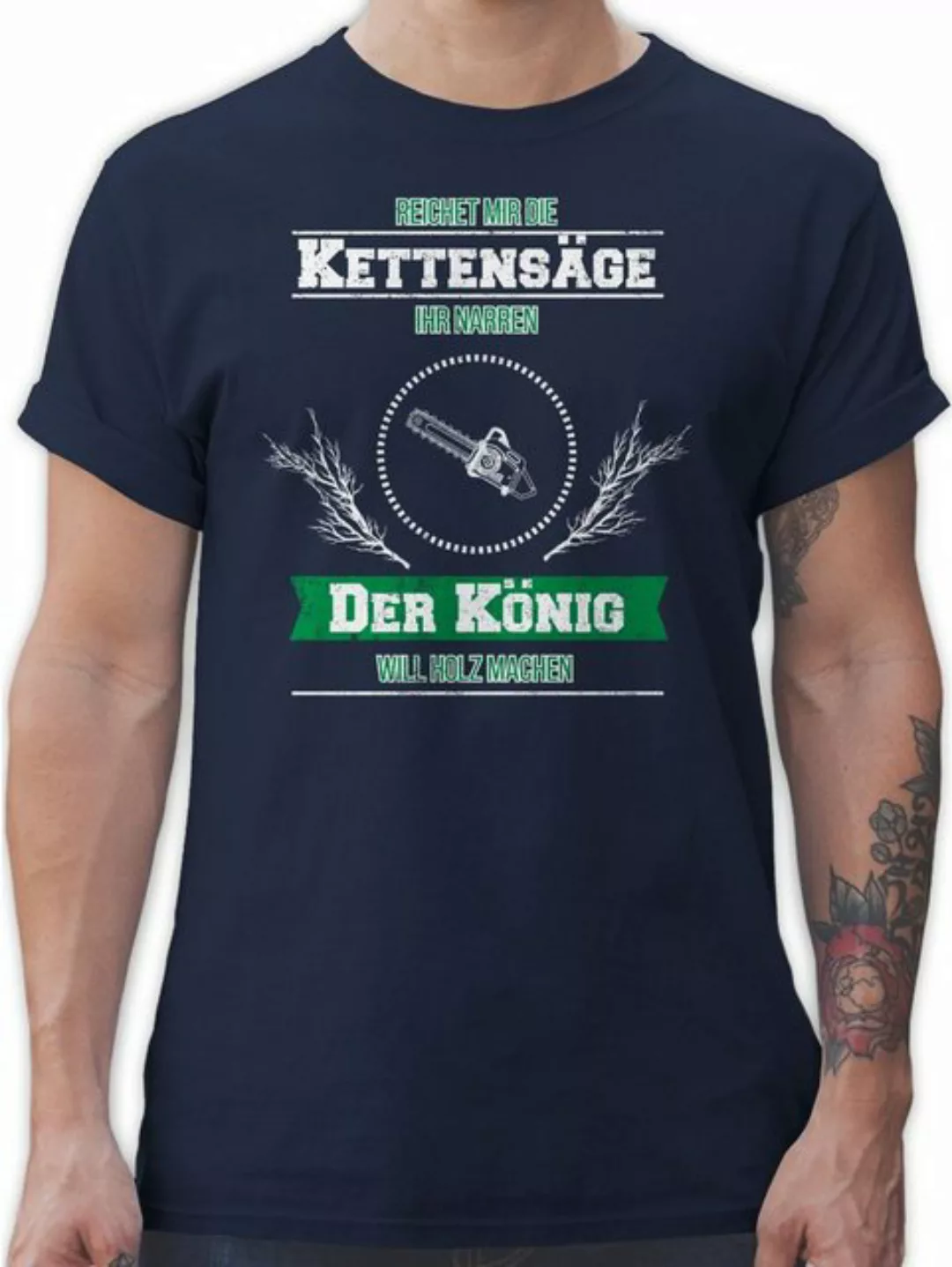 Shirtracer T-Shirt Reichet mir die Kettensäge Sprüche Statement günstig online kaufen