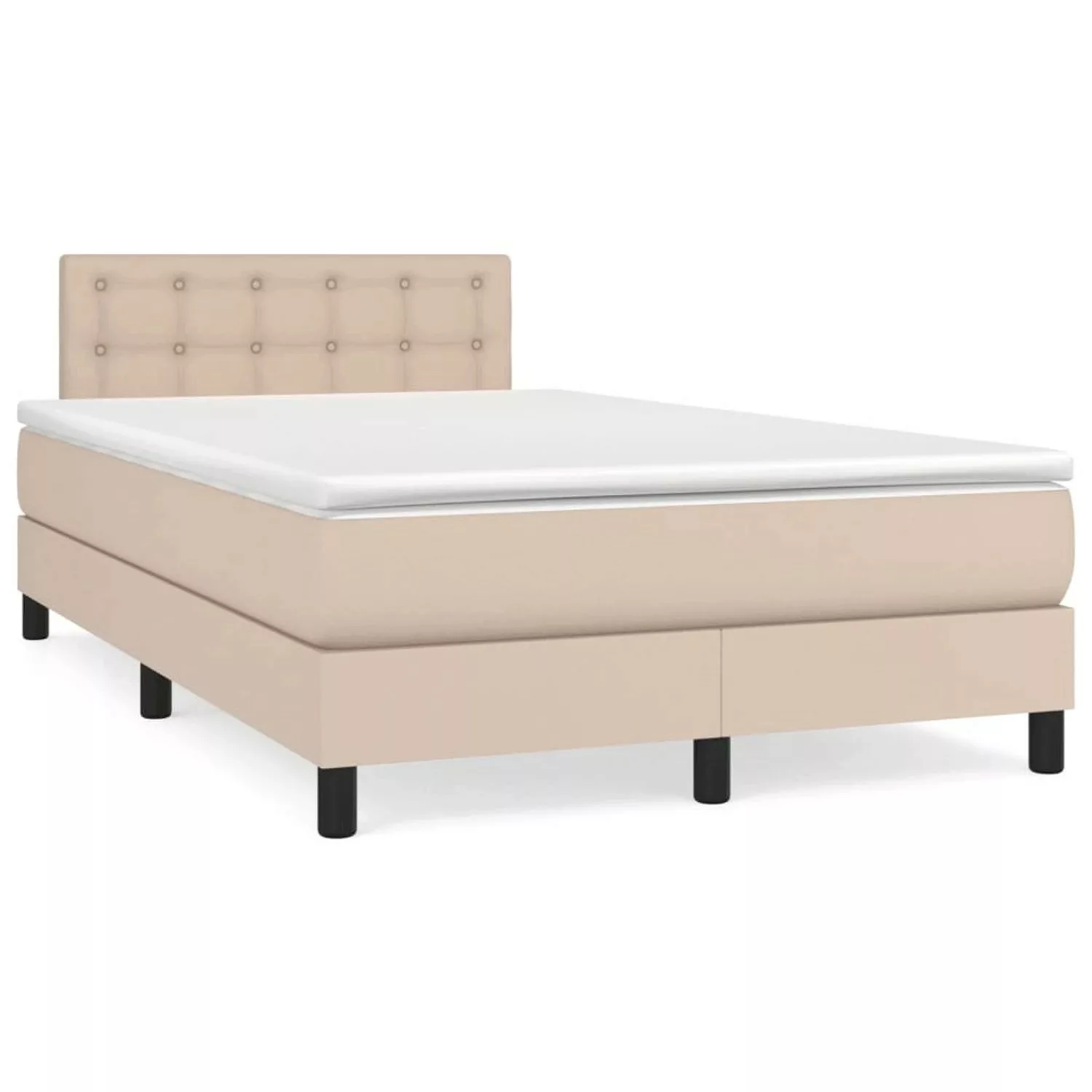 vidaXL Boxspringbett, Boxspringbett Matratze Cappuccino-Braun 120x200cm Kun günstig online kaufen