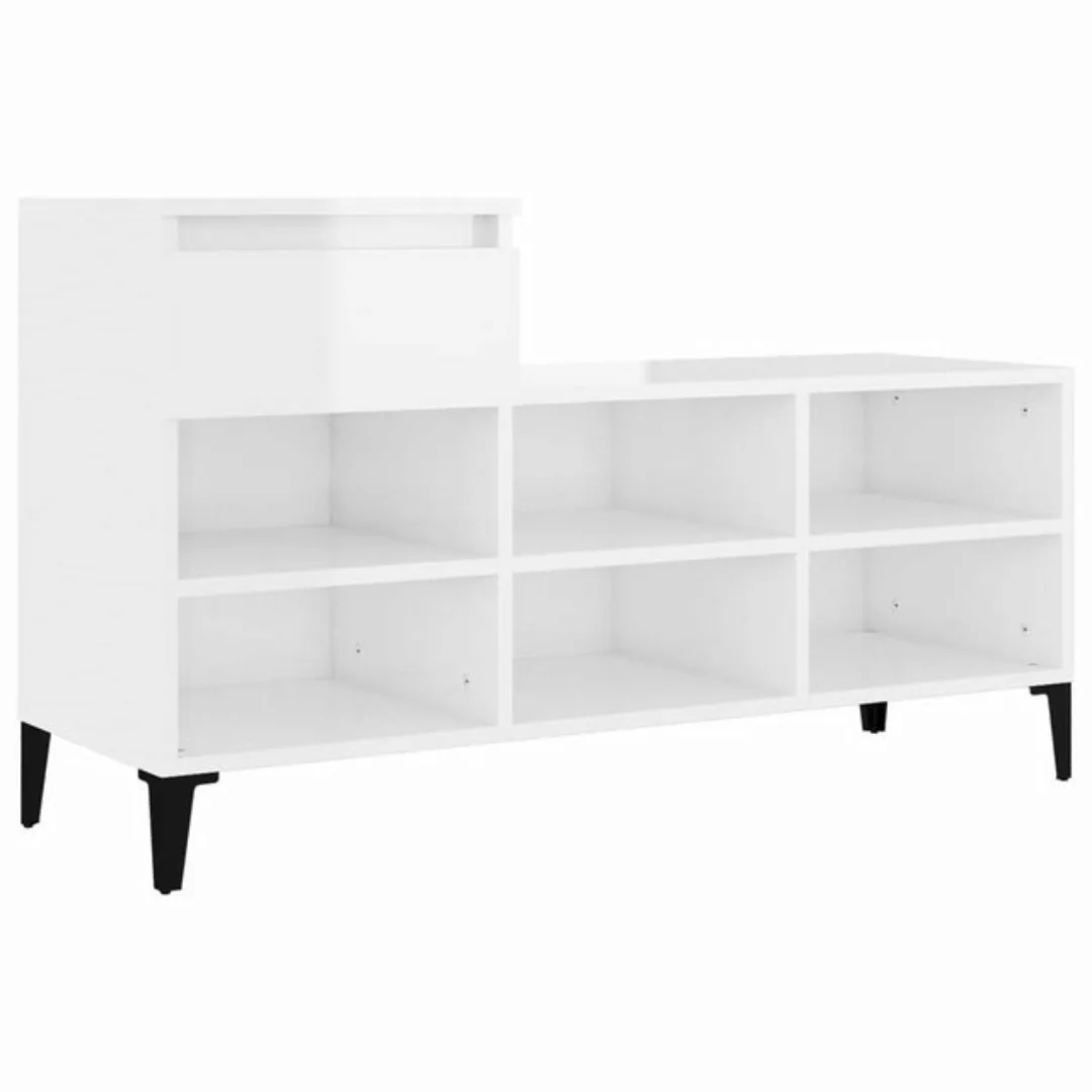 furnicato Schuhschrank Schuhregal Hochglanz-Weiß 102x36x60 cm Holzwerkstoff günstig online kaufen