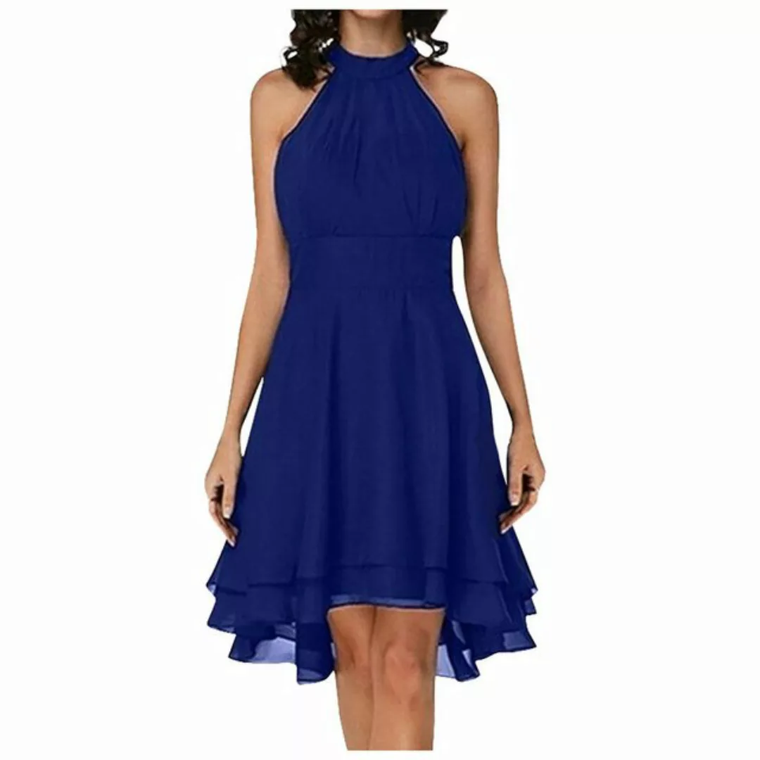JDMGZSR Abendkleid Einfarbiges, ärmelloses Kleid mit Blumenmuster und Spitz günstig online kaufen