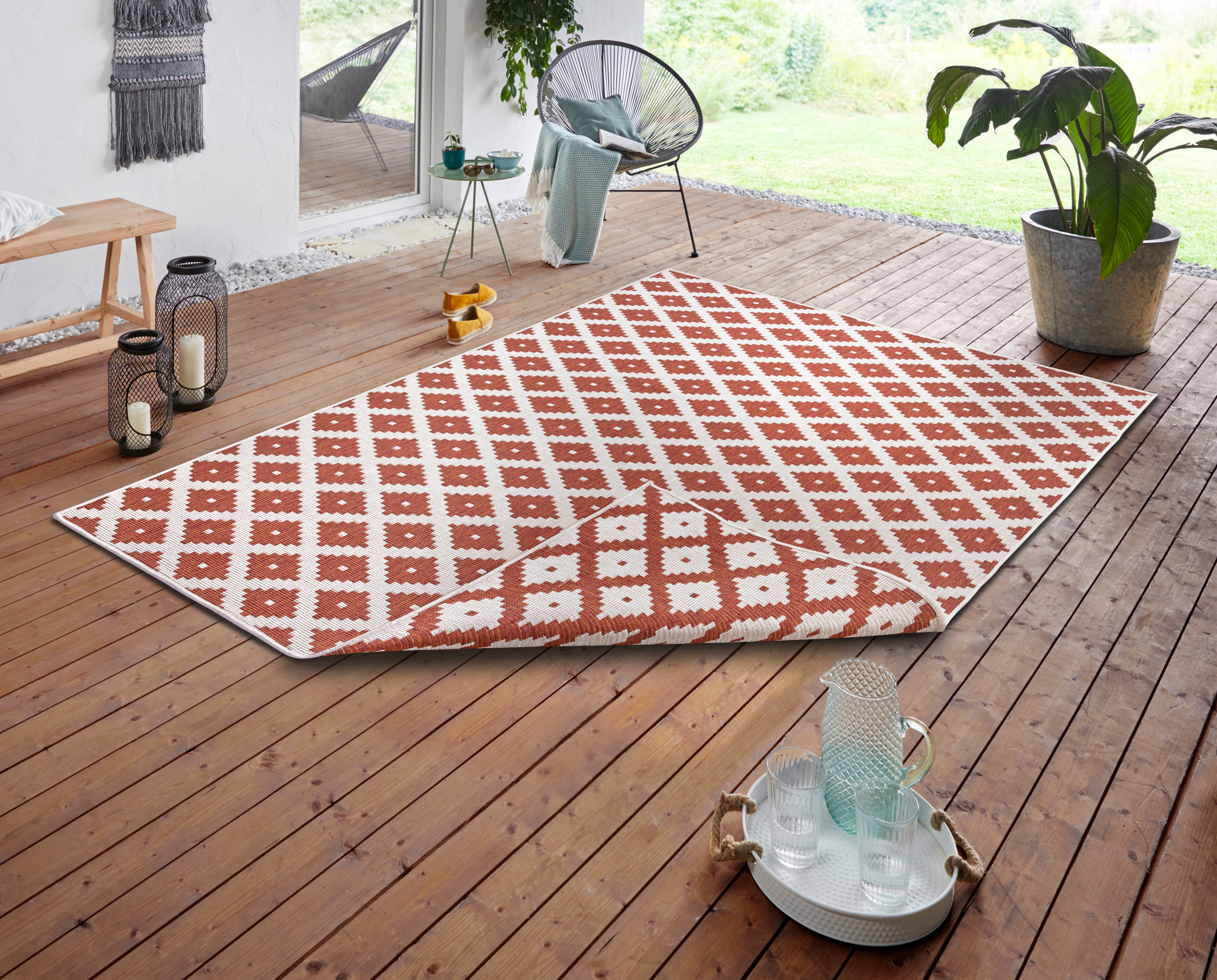 NORTHRUGS Teppich »Nizza Wendeteppich«, rechteckig, 5 mm Höhe, In-& Outdoor günstig online kaufen