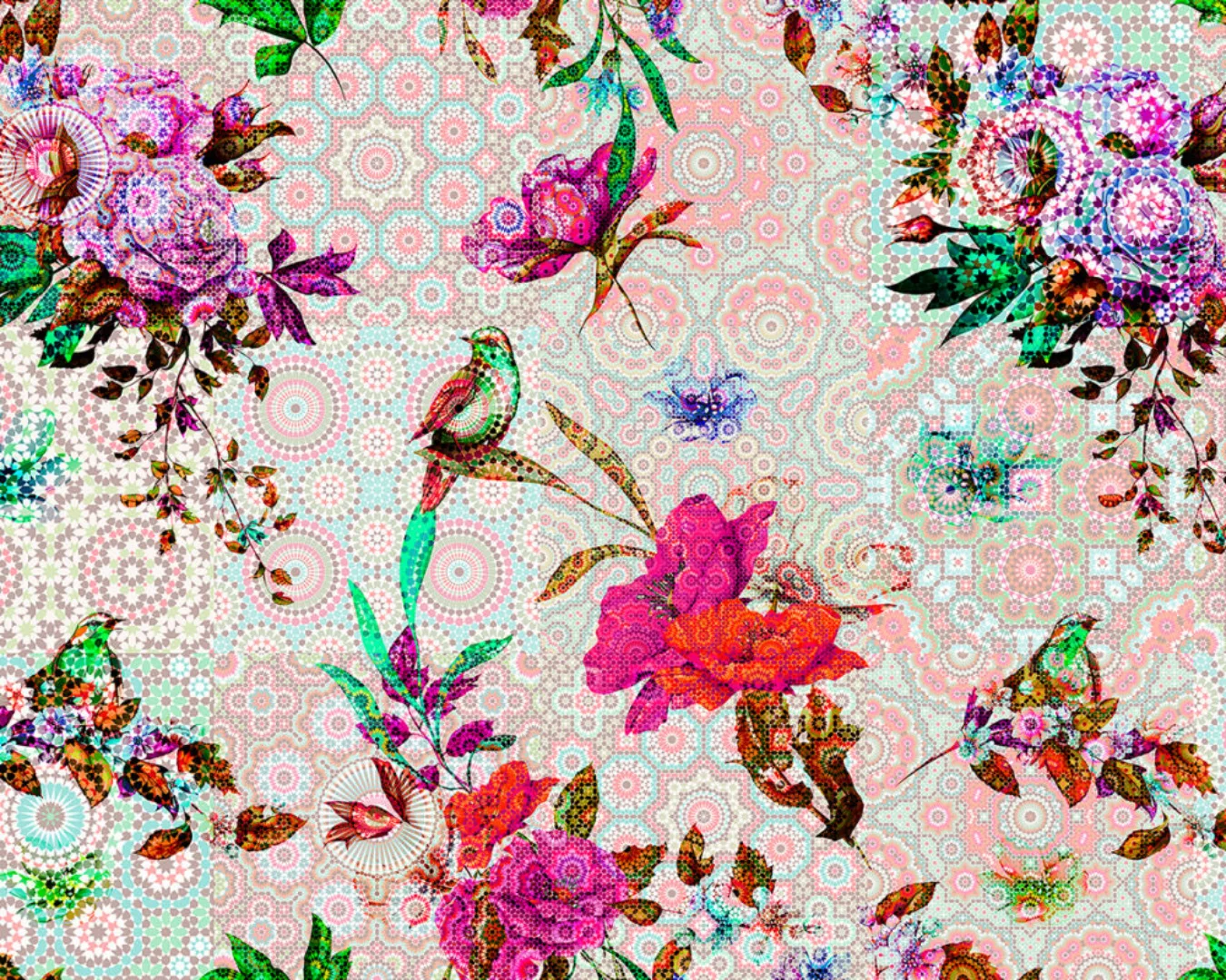 Fototapete "mosaic garden2" 4,00x2,70 m / Glattvlies Brillant günstig online kaufen