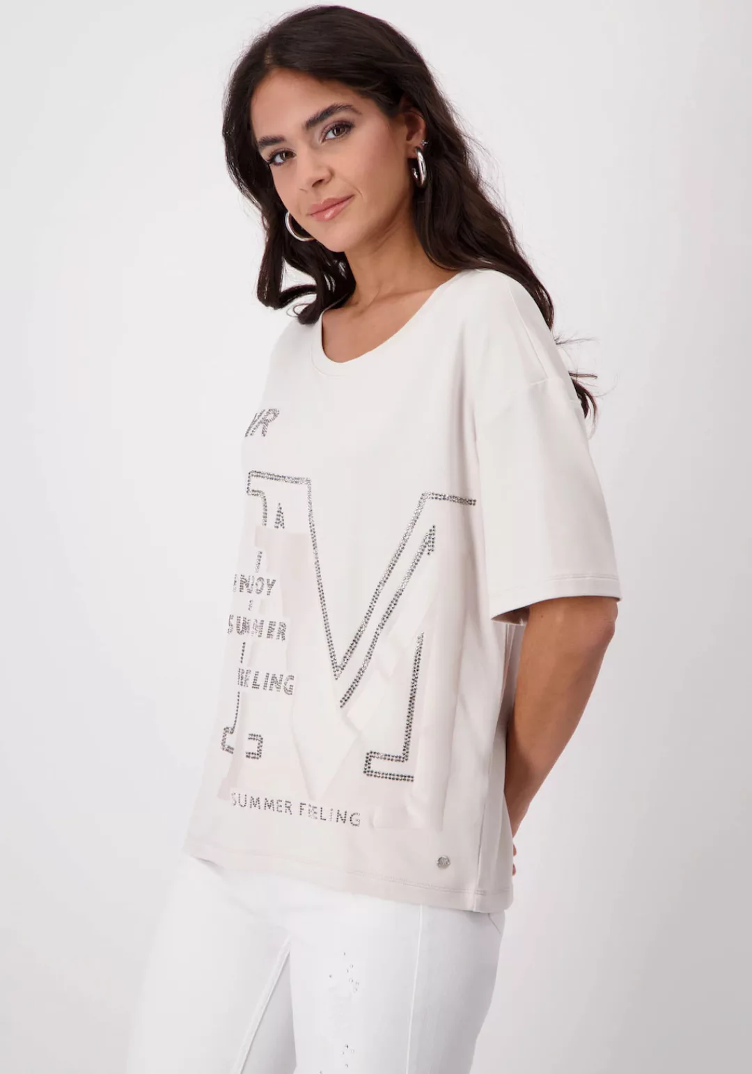 Monari Rundhalsshirt mit Glitzernieten günstig online kaufen