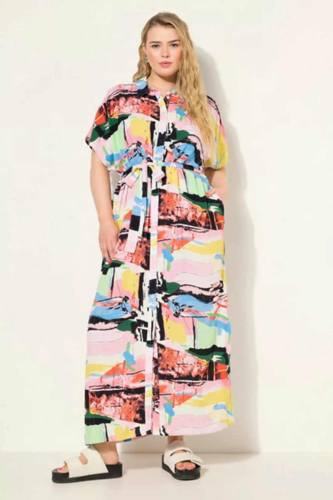 Studio Untold Hemdblusenkleid Hemdblusen-Maxikleid oversized Color-Print günstig online kaufen