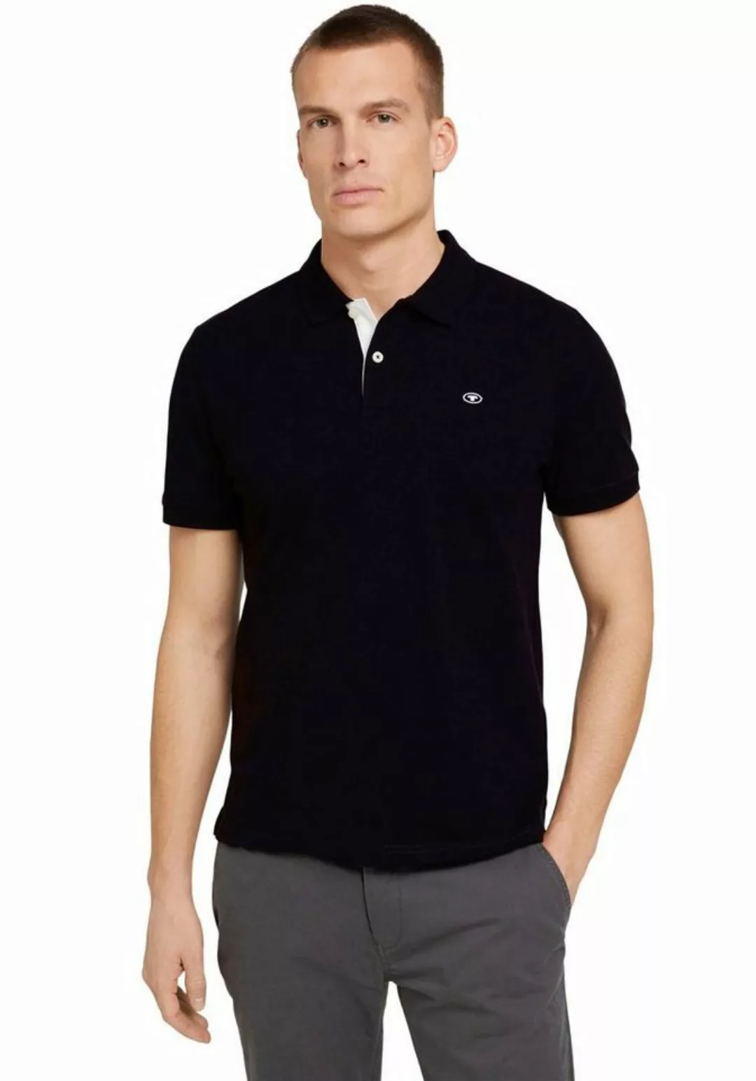 TOM TAILOR Poloshirt mit Knopfleiste und Logo günstig online kaufen