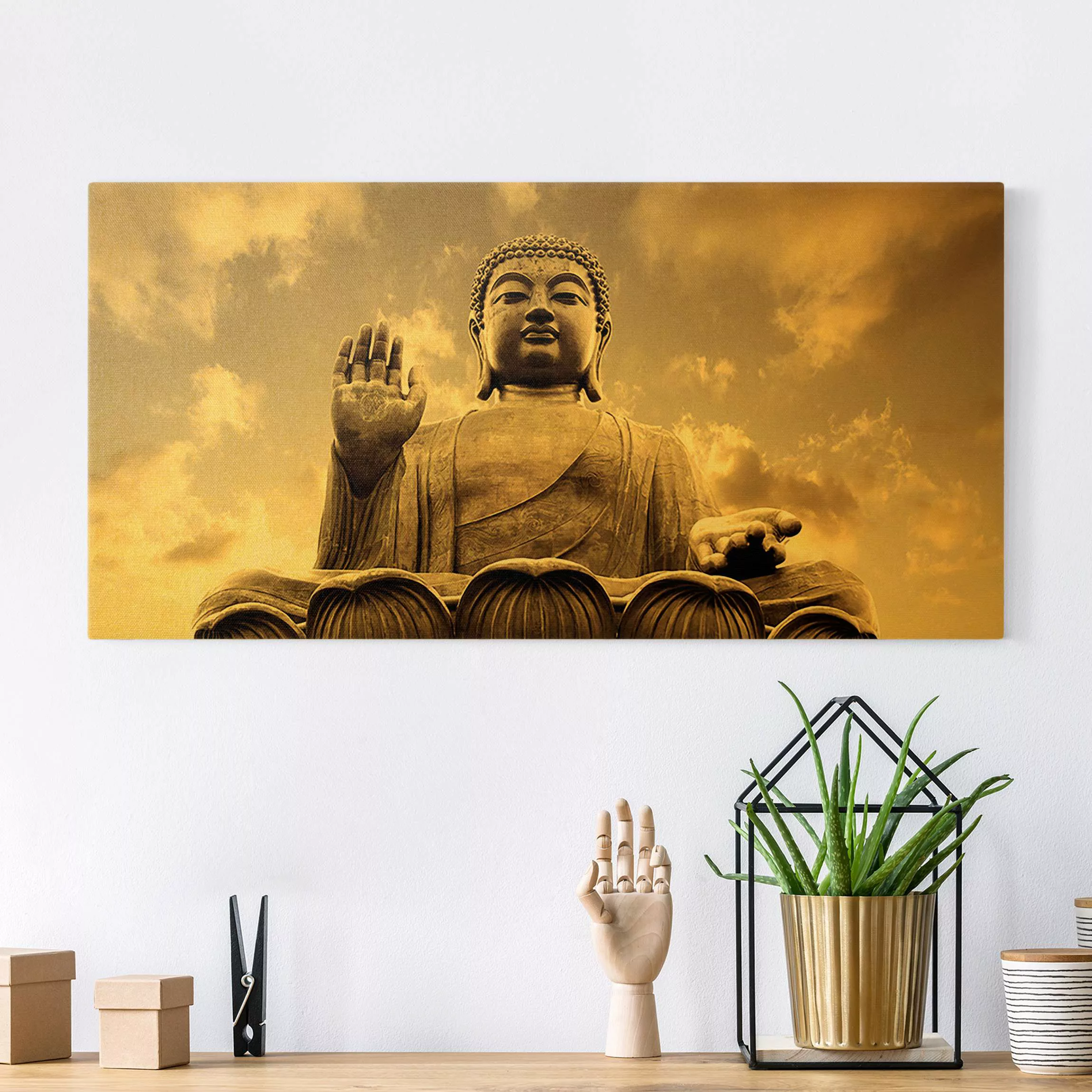 Leinwandbild Großer Buddha Sepia günstig online kaufen