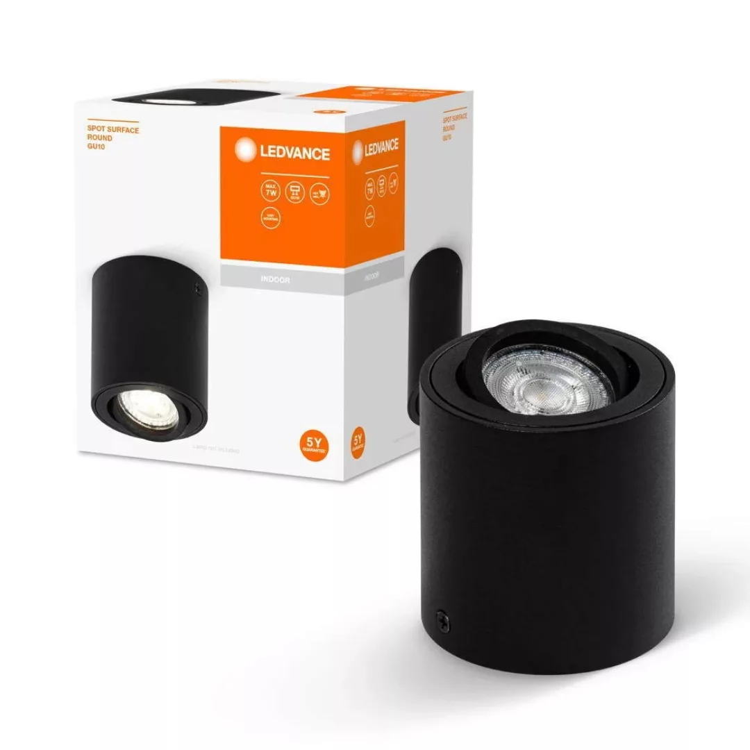 LEDVANCE Surface Round Deckenspot GU10 schwarz günstig online kaufen