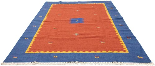 morgenland Wollteppich »Kelim Teppich handgewebt orange«, rechteckig, Kurzf günstig online kaufen