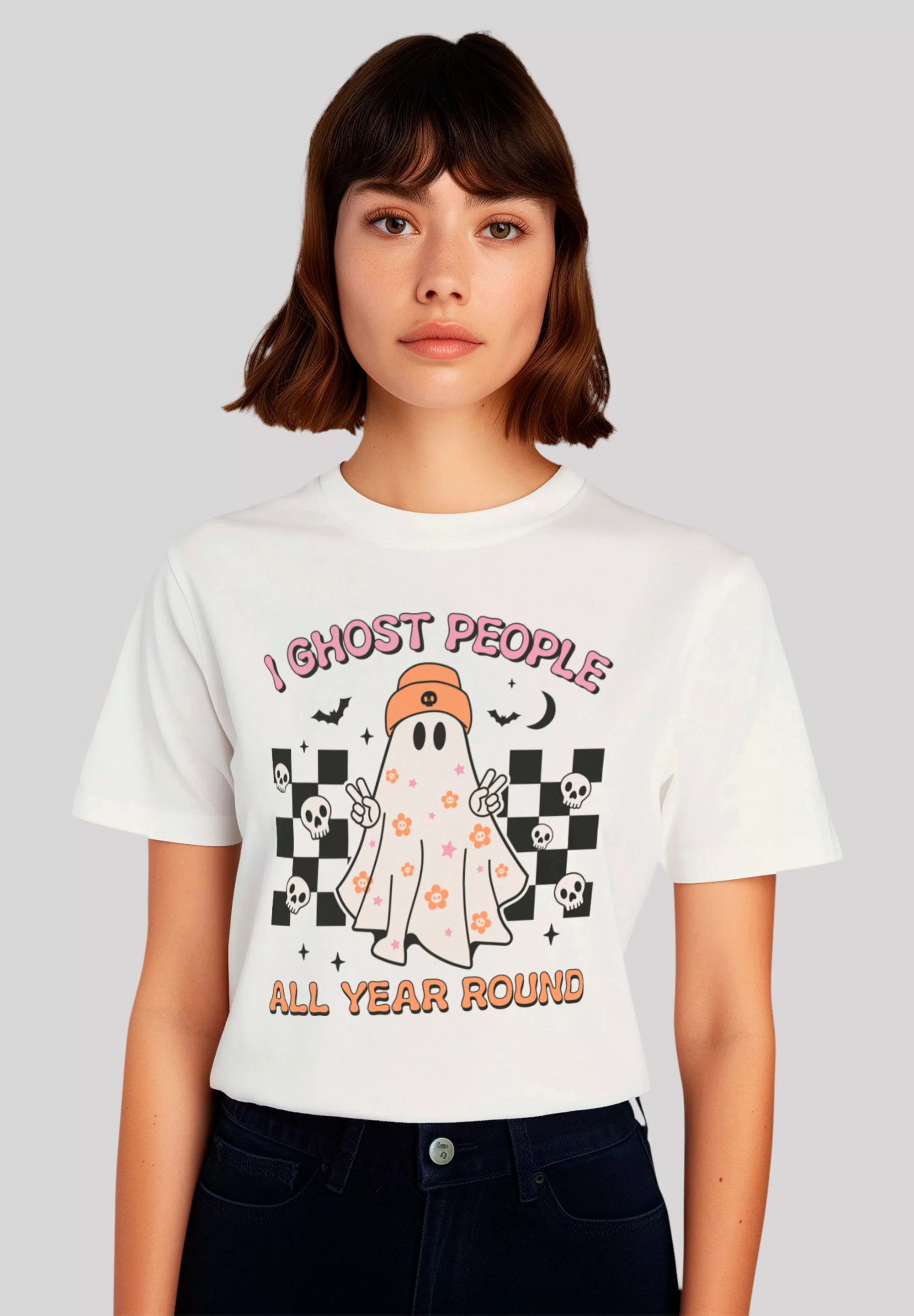 F4NT4STIC T-Shirt "Retro Halloween I Ghost People All Year Round", Premium günstig online kaufen