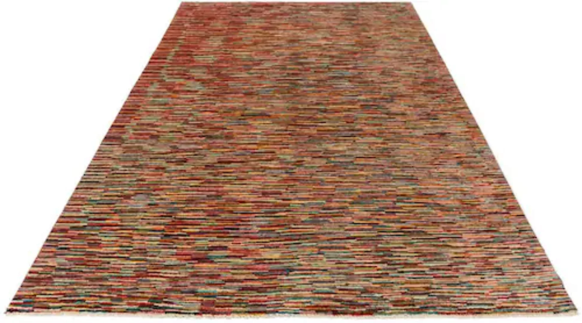 morgenland Wollteppich »Streifen Multicolore 294 x 192 cm«, rechteckig, Han günstig online kaufen