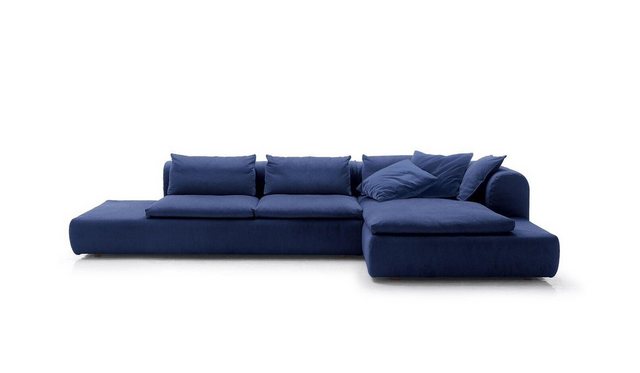 Xlmoebel Ecksofa L-förmiges Ecksofa in Blau mit Textilpolsterung und Couche günstig online kaufen