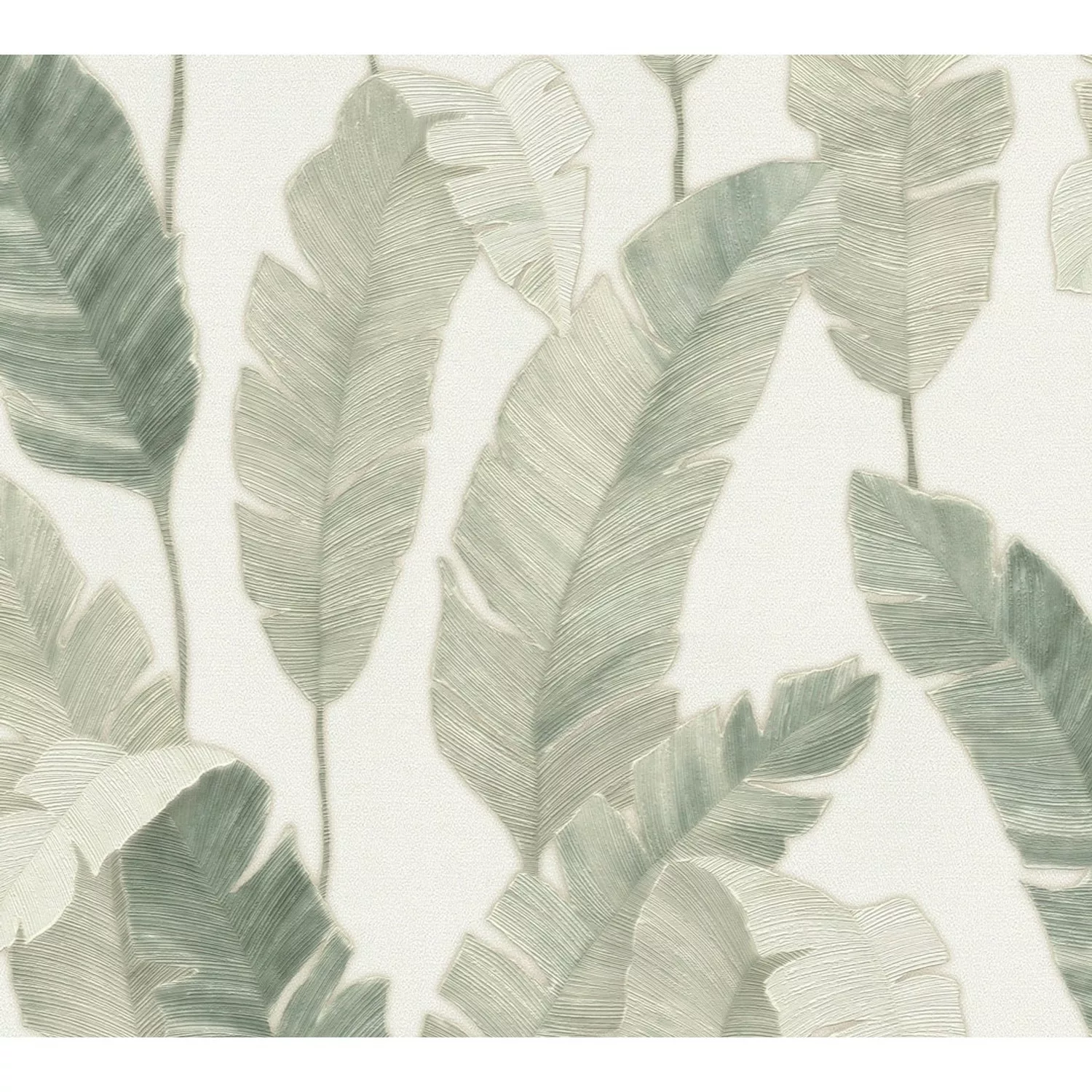 AS-Creation Vliestapete Blätter Floral Leicht Glänzend Strukturiert Weiß Gr günstig online kaufen