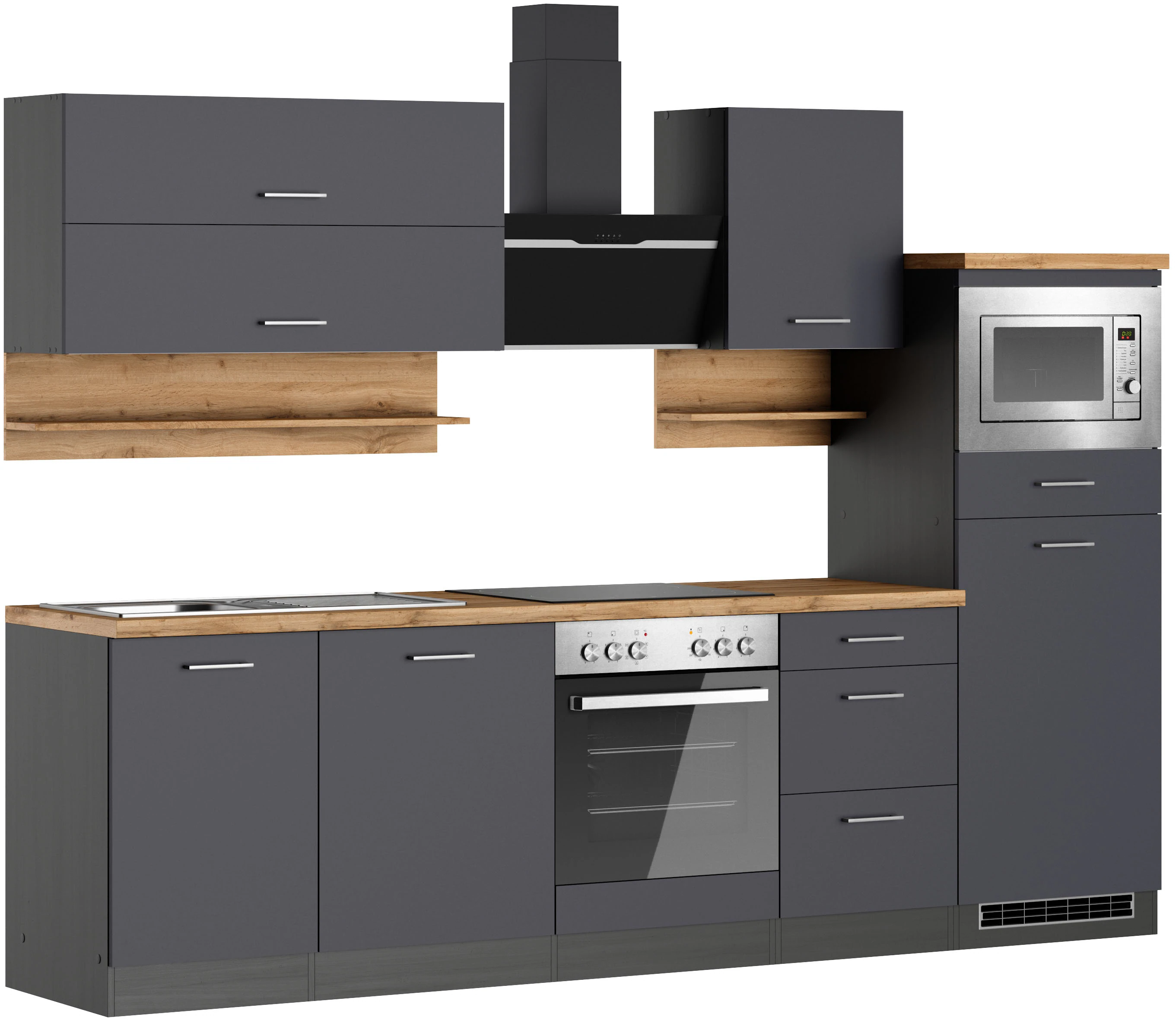 KOCHSTATION Küchenzeile »KS-Milan«, 280 cm breit, robuste Metallauszüge, vi günstig online kaufen