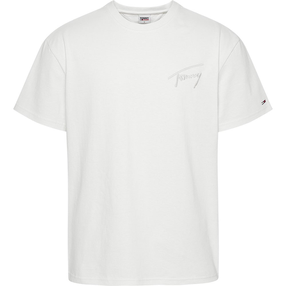 Tommy Jeans Signature Kurzärmeliges T-shirt M Ivory günstig online kaufen