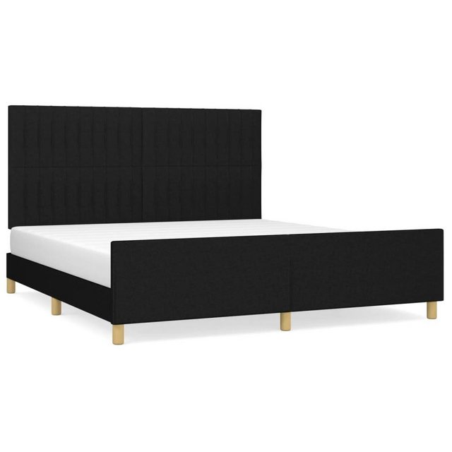 furnicato Bett Bettgestell mit Kopfteil Schwarz 180x200 cm Stoff günstig online kaufen