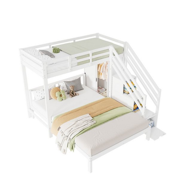 Gotagee Etagenbett Jugendbett Stauraumbett 90x200cm+140x200 Modern Kinderbe günstig online kaufen