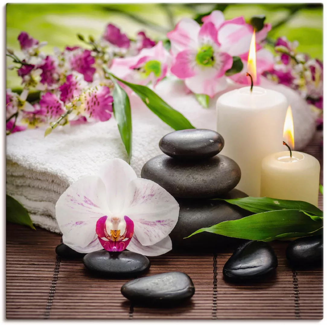 Artland Wandbild »Spa Orchideen Bambus Kerze«, Zen Bilder, (1 St.), als Alu günstig online kaufen