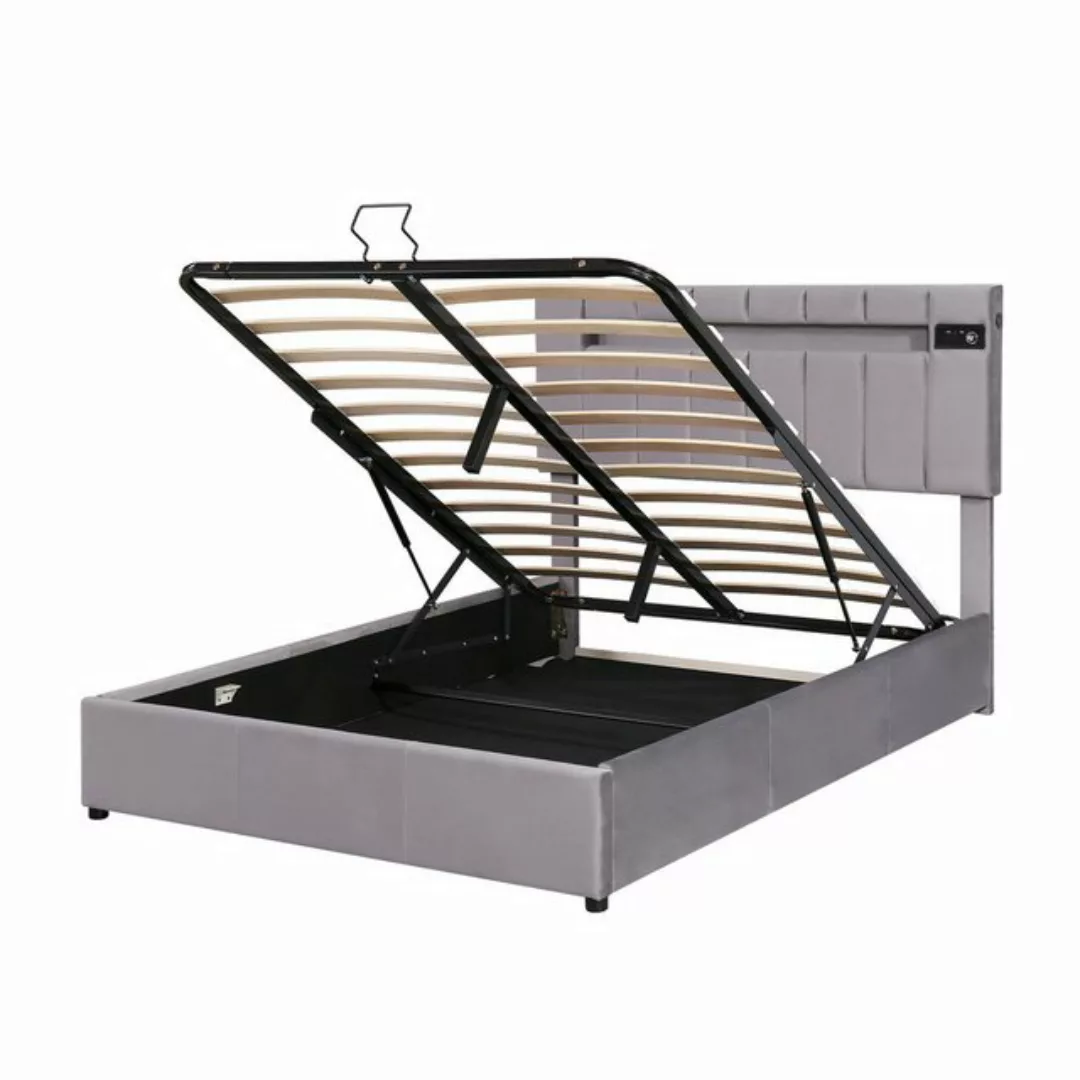 Rutaqian Daybett Polsterbett 140x200 Bett mit LED-Lichtleiste,USB-Aufladung günstig online kaufen