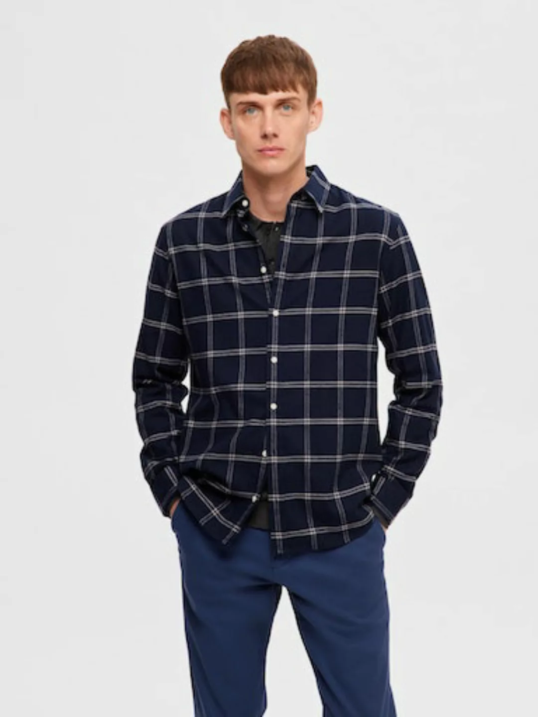 SELECTED HOMME Langarmhemd "SLHSLIMOWEN-FLANNEL SHIRT LS NOOS" günstig online kaufen