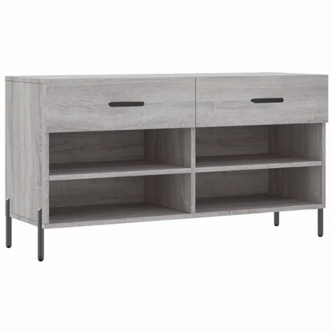 furnicato Schuhschrank Schuhbank Grau Sonoma 102x35x55 cm Holzwerkstoff günstig online kaufen