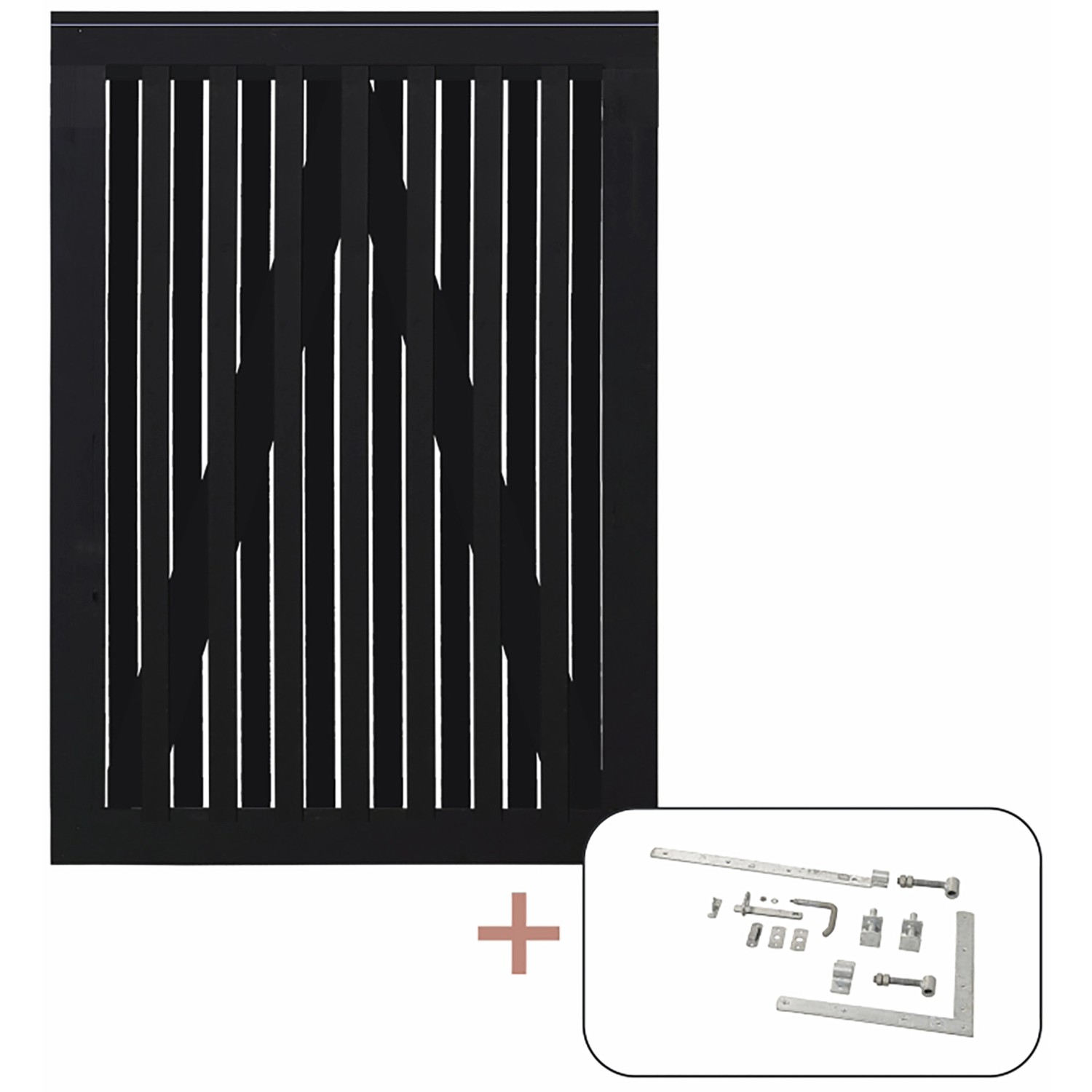 Plus Holz Einzeltor Nagano Nadelholz Schwarz 100 cm x 140 cm günstig online kaufen