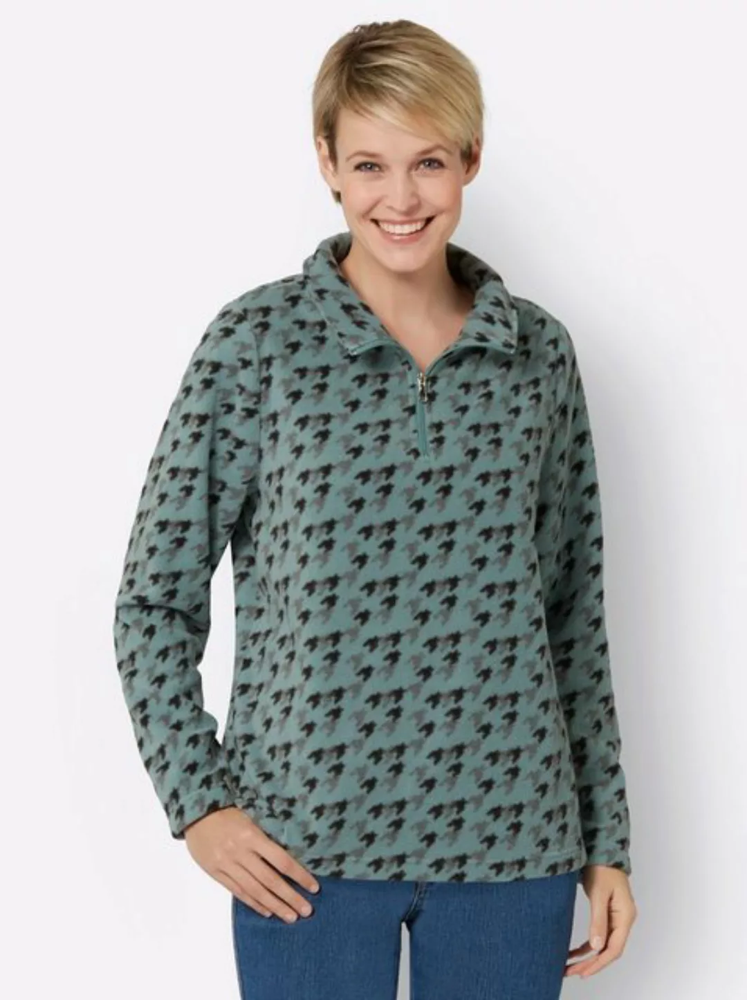 Sieh an! Fleeceshirt Länge ca. 66 cm günstig online kaufen