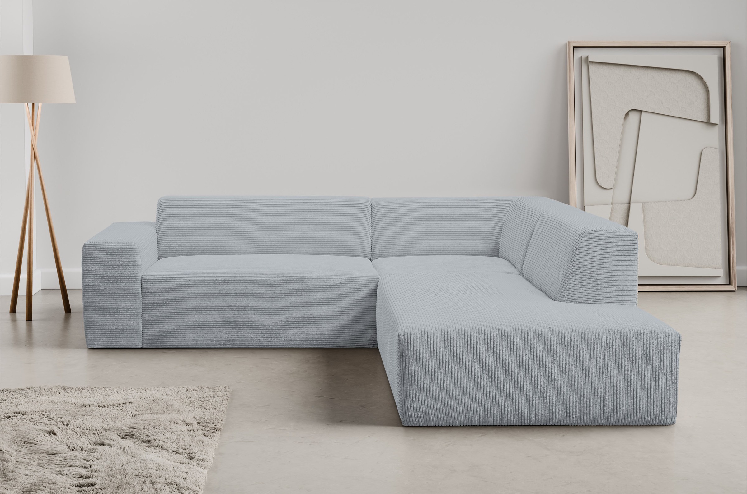 WERK2 Ecksofa »Zeus-M, tolles Sofa mit schönen Details, L-Form«, Curvy Tren günstig online kaufen