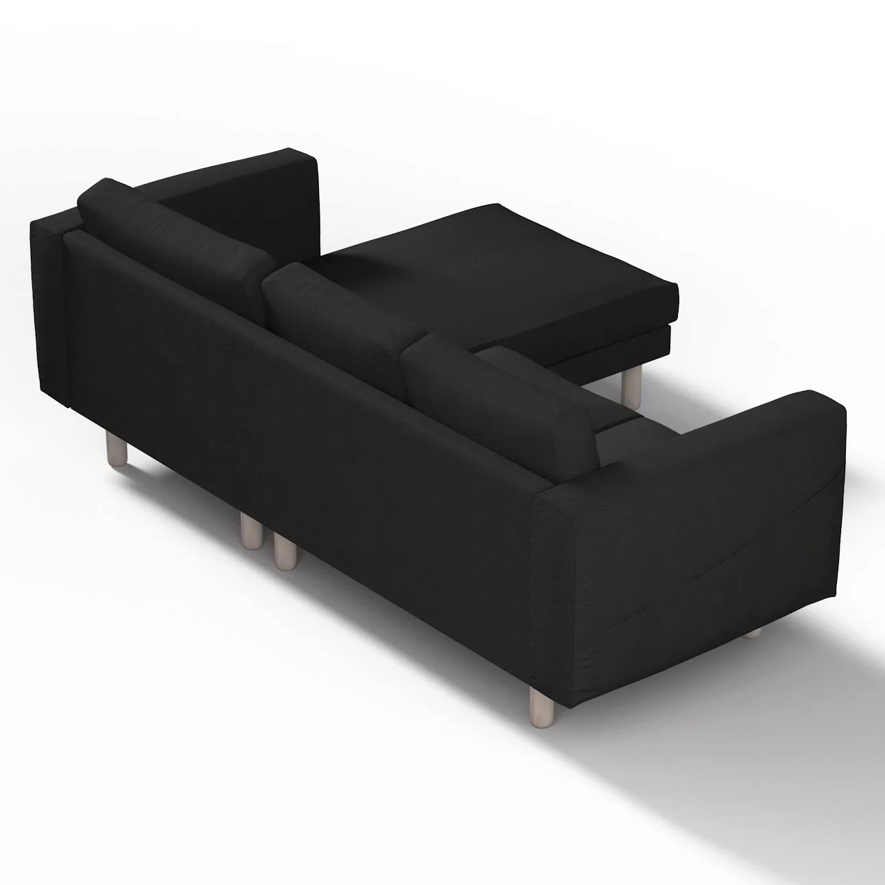 Bezug für Norsborg 3-Sitzer Sofa mit Recamiere, schwarz, Norsborg Bezug für günstig online kaufen