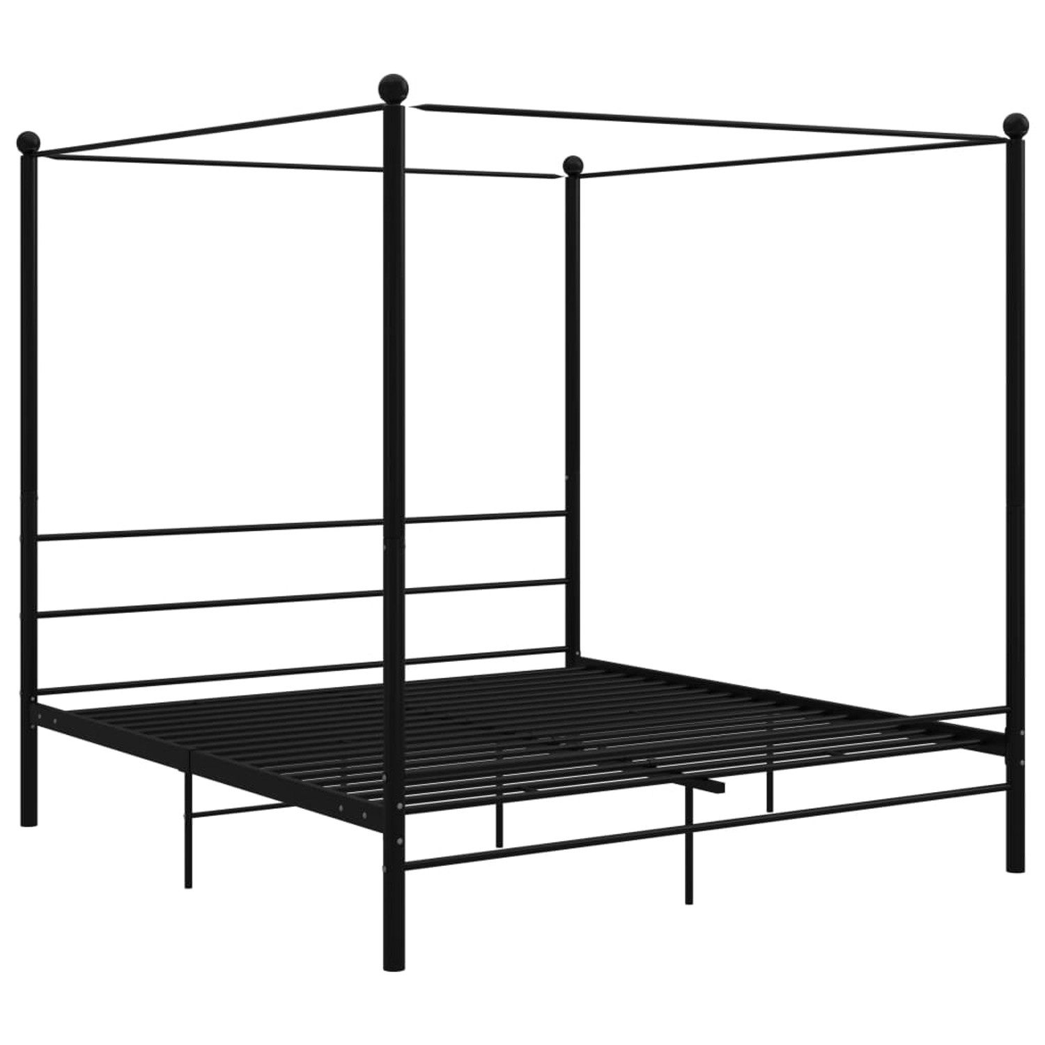 Himmelbett Schwarz Metall 200x200 Cm günstig online kaufen