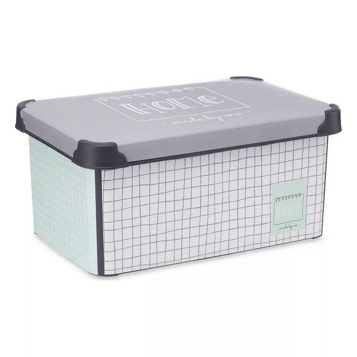 Aufbewahrungsbox Mit Deckel Home Grau Kunststoff (22,7 X 16,5 X 34,5 Cm) günstig online kaufen
