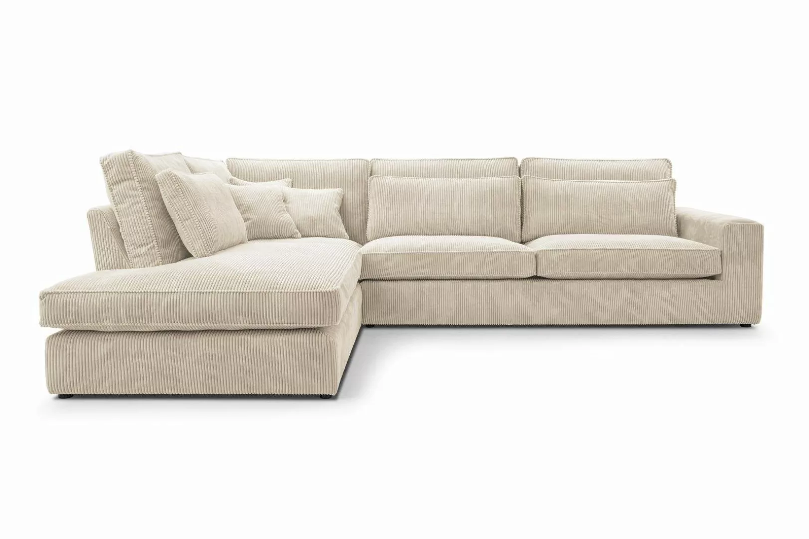 Beautysofa Ecksofa Gepolstertes mit dekorativen Kissen günstig online kaufen