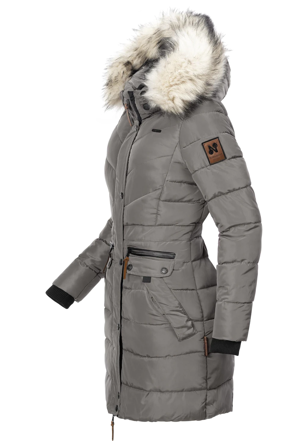 Navahoo Steppmantel "Paula", stylischer Winter Parka m. edlem Fellimitat günstig online kaufen