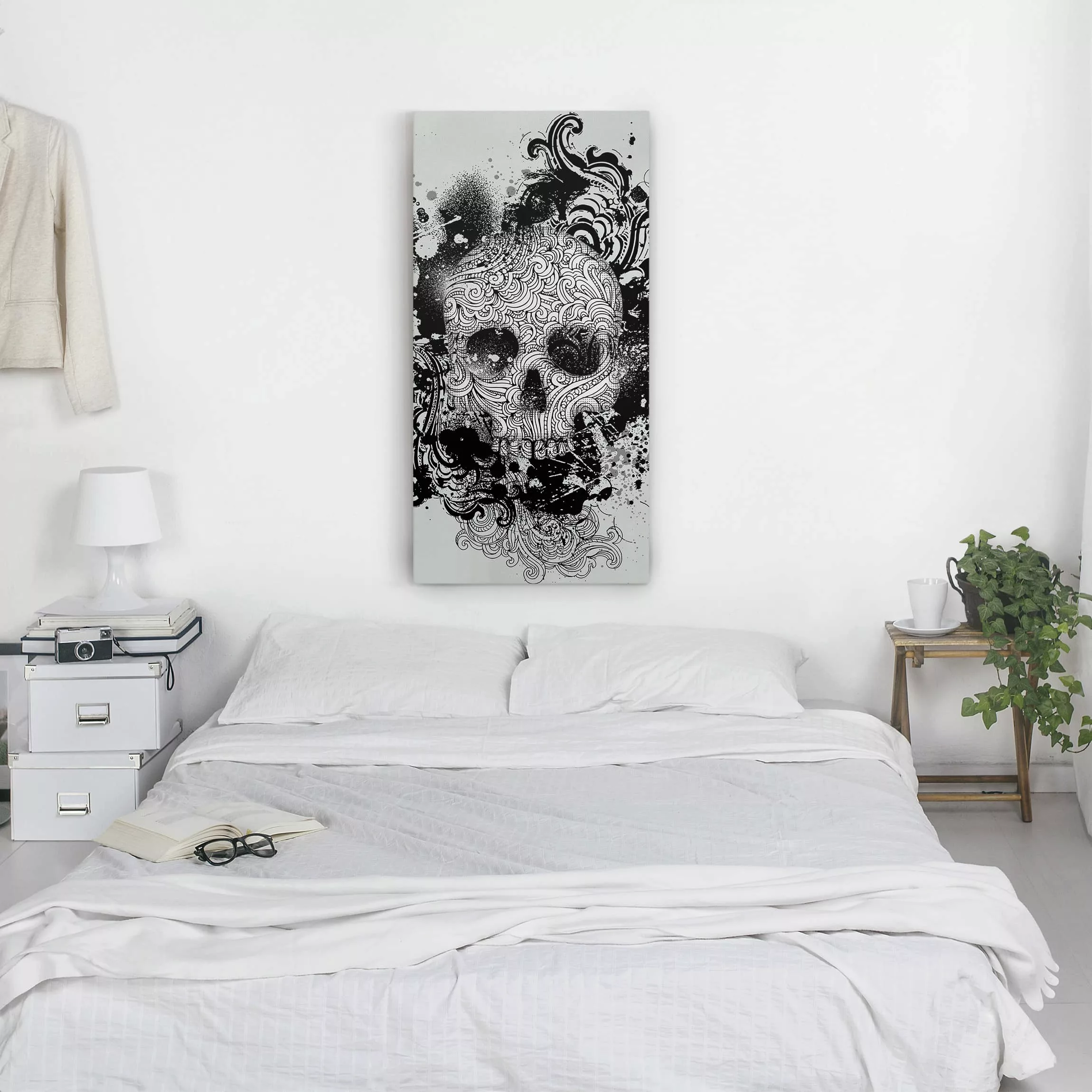 Leinwandbild Kunstdruck - Hochformat Skull günstig online kaufen