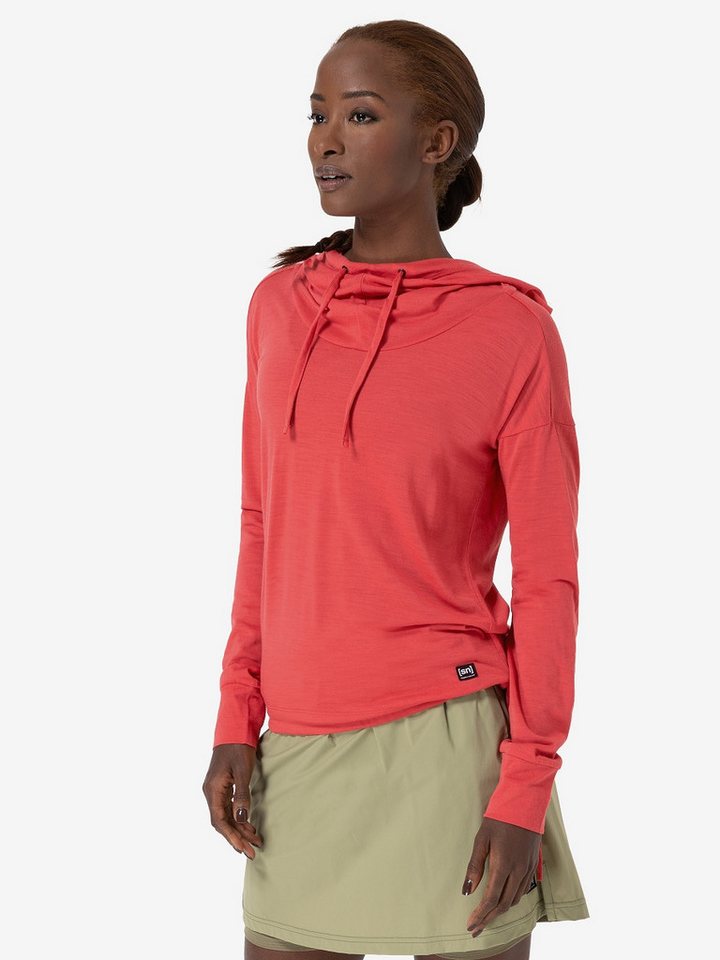 SUPER.NATURAL Hoodie für Damen aus Merino W FUNNEL HOODIE leichtes Longslee günstig online kaufen