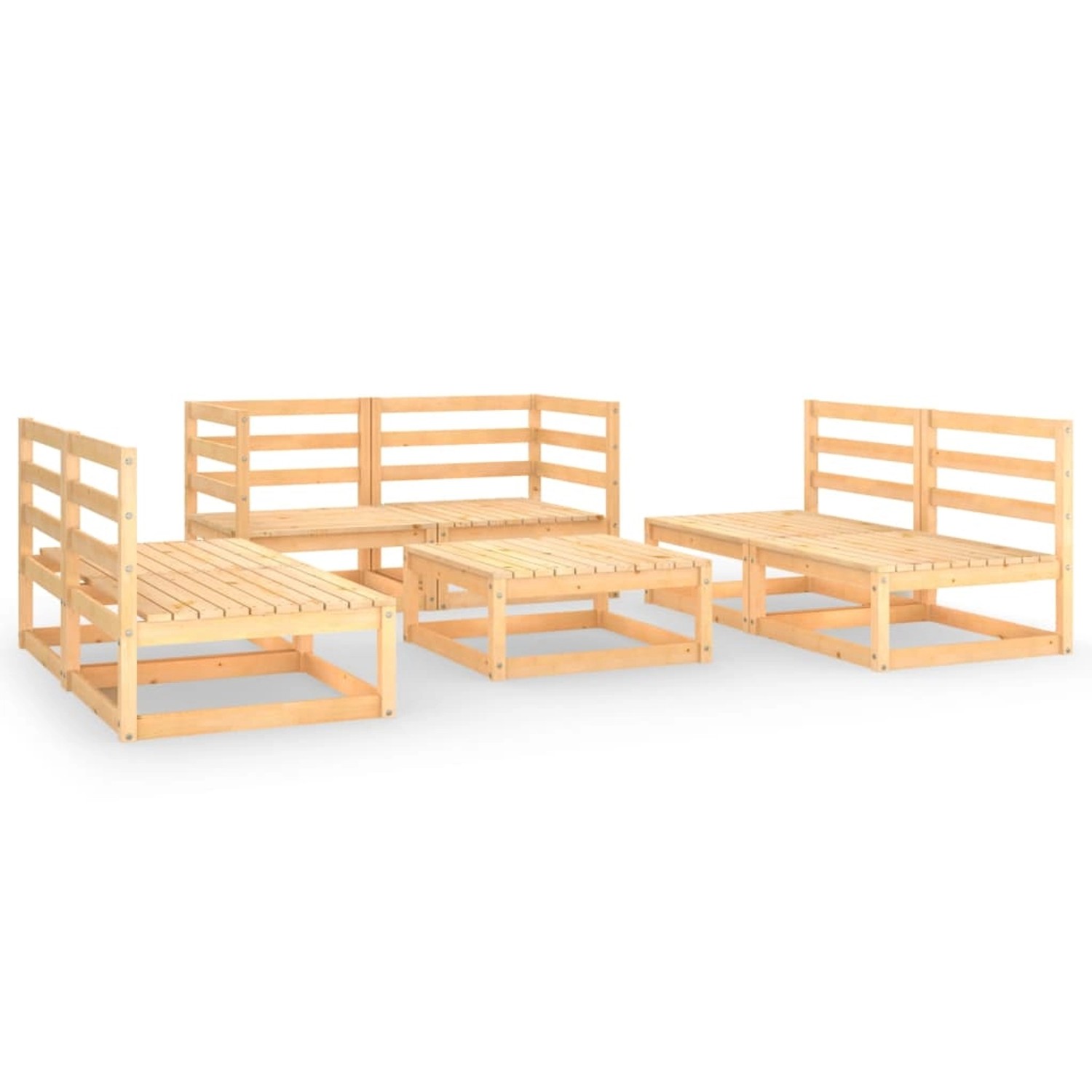 vidaXL 7-tlg Garten-Lounge-Set Massivholz Kiefer Modell 100 günstig online kaufen