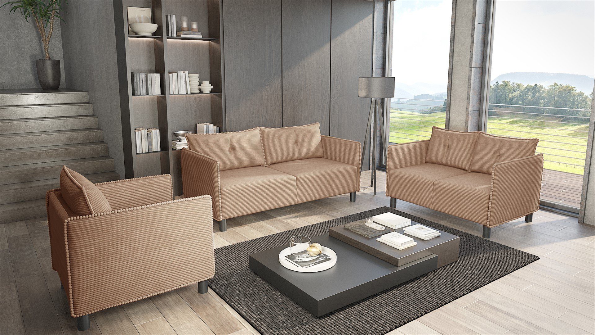 Fun Möbel Polstergarnitur Sofaset Designersofa DECLAN günstig online kaufen