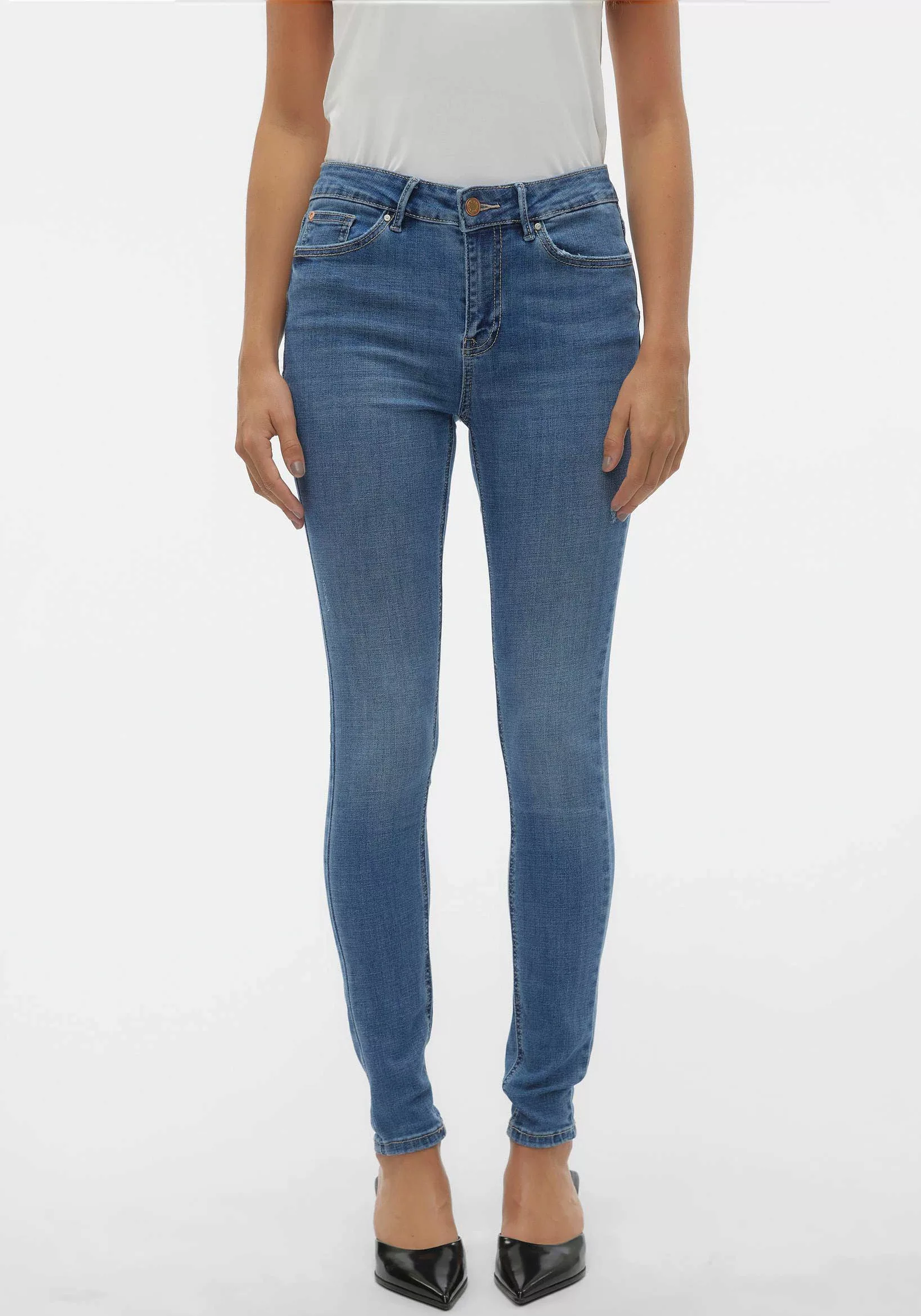 Vero Moda Regular-fit-Jeans VMFLASH MR SKINNY JEANS LI347 GA NO günstig online kaufen
