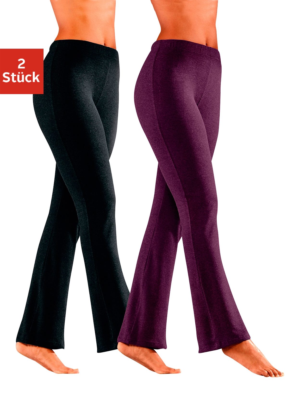 Vivance active Jazzpants, (2er-Pack), mit leicht ausgestelltem Bein, Lounge günstig online kaufen