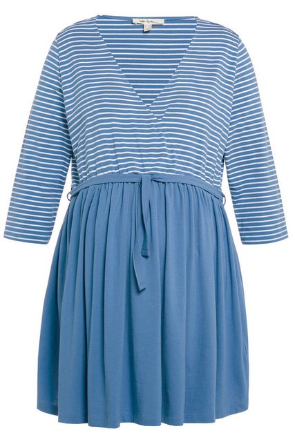 Ulla Popken Jerseykleid Bellieva-Kleid Stillfunktion Wickeloptik 3/4-Arm günstig online kaufen