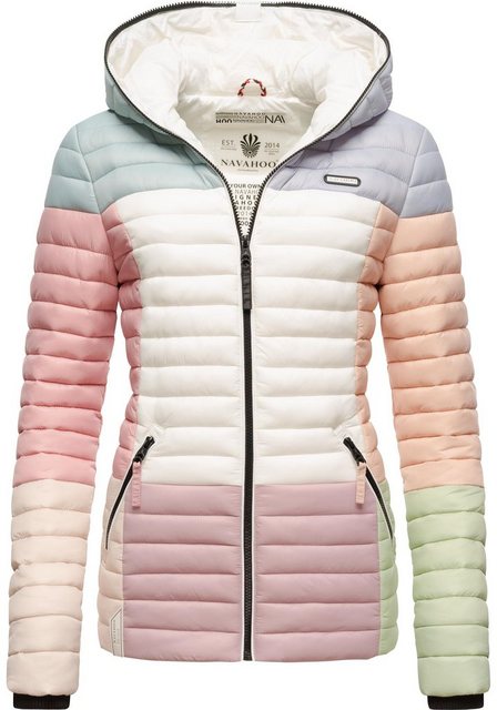 Navahoo Steppjacke Multikulti stylische Colorblocking Übergangsjacke m. Kap günstig online kaufen