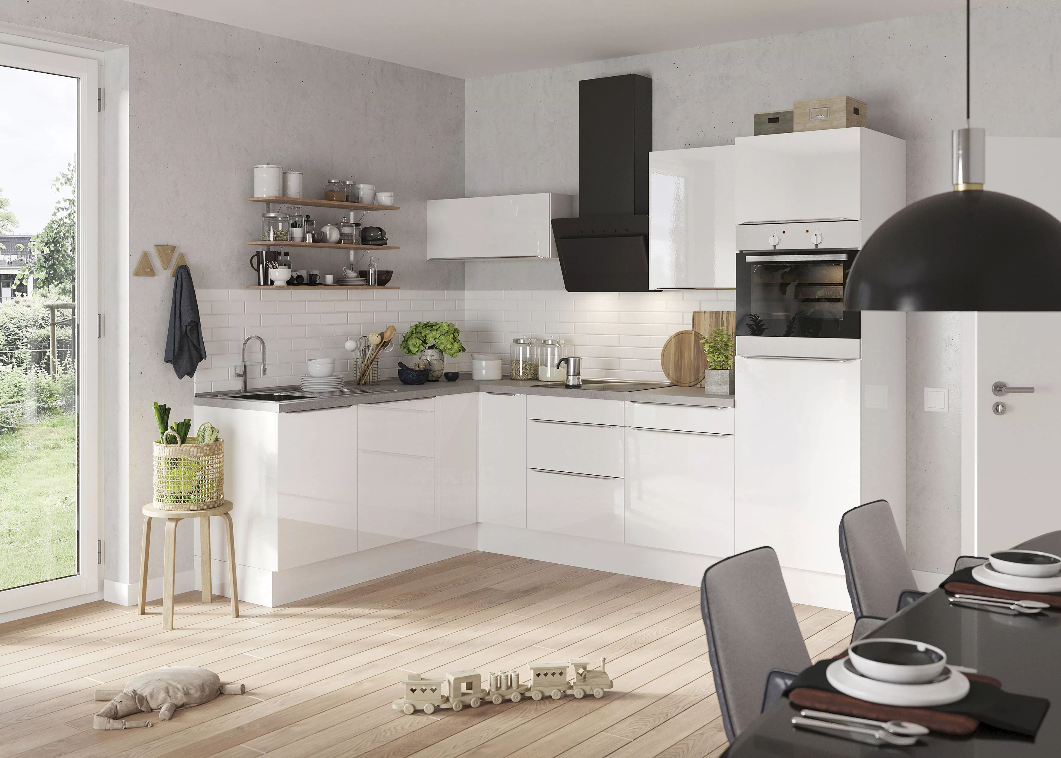 OPTIFIT Winkelküche "Aken", mit E-Geräten, Stellbreite 200 x 270 cm günstig online kaufen