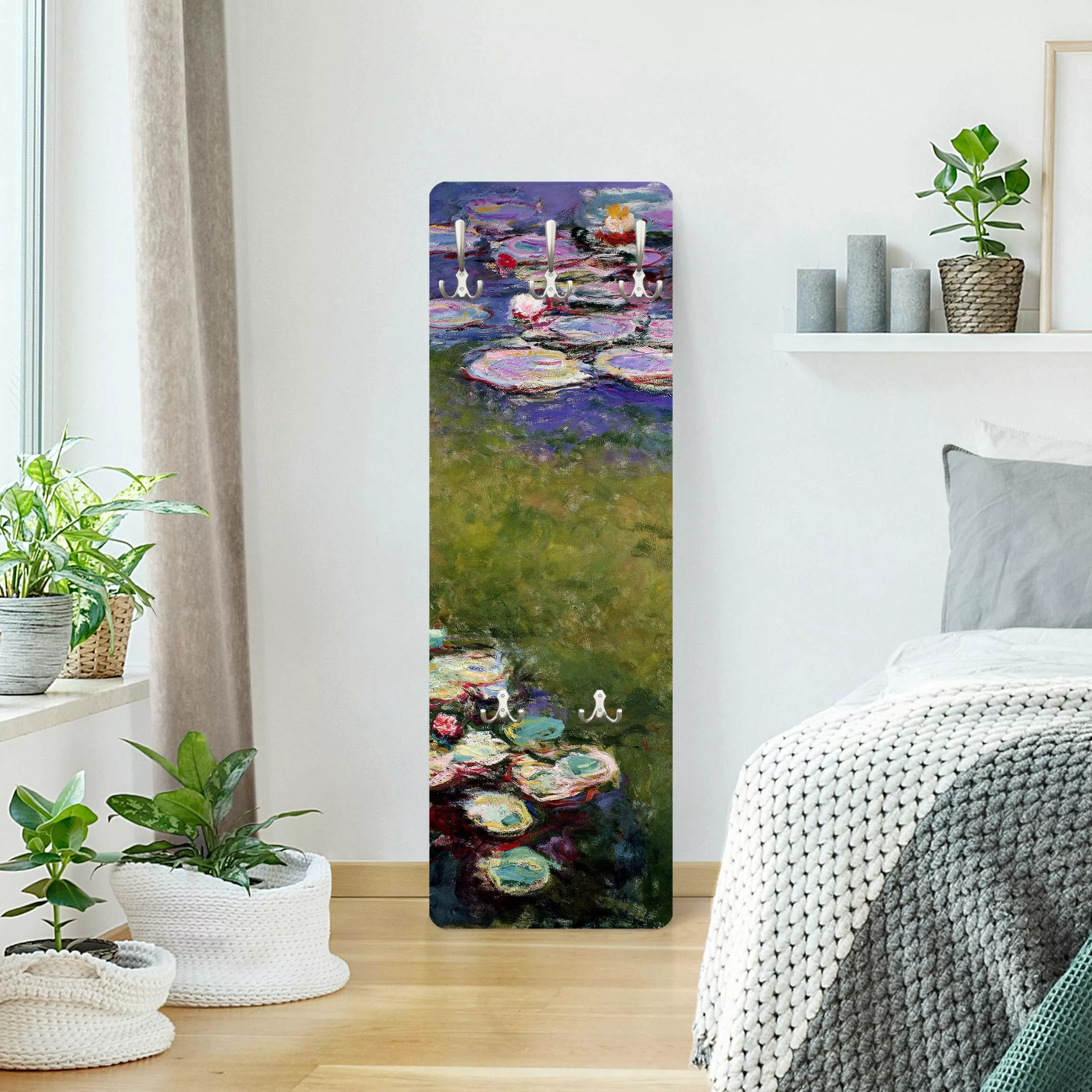 Wandgarderobe Holzpaneel Claude Monet - Seerosen günstig online kaufen