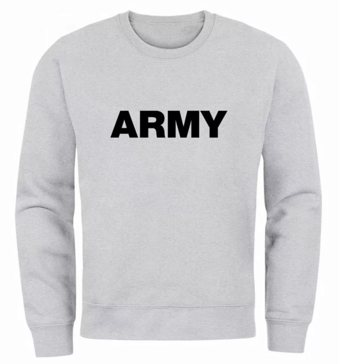 Sweatshirt Sweatshirt Herren Aufdruck Army Print Rundhals-Pullover Neverles günstig online kaufen