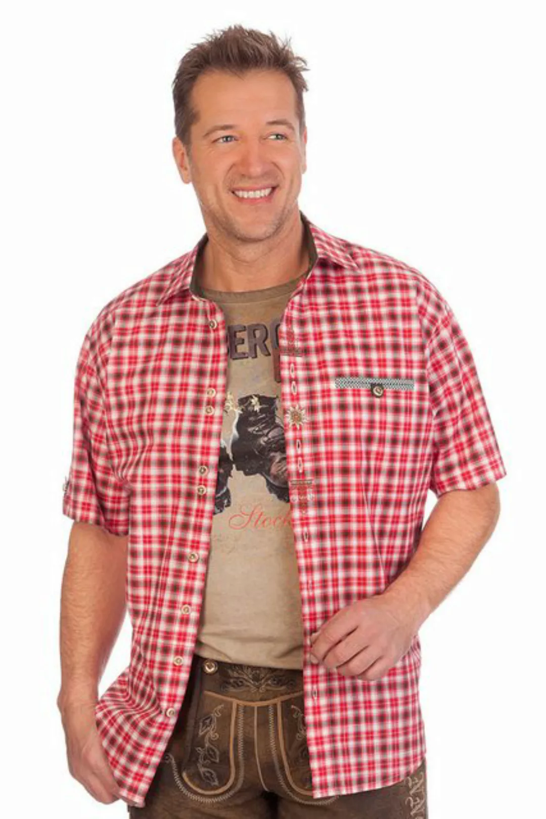 orbis Trachtenhemd Trachtenhemd - H1622 - rot, flaschengrün günstig online kaufen