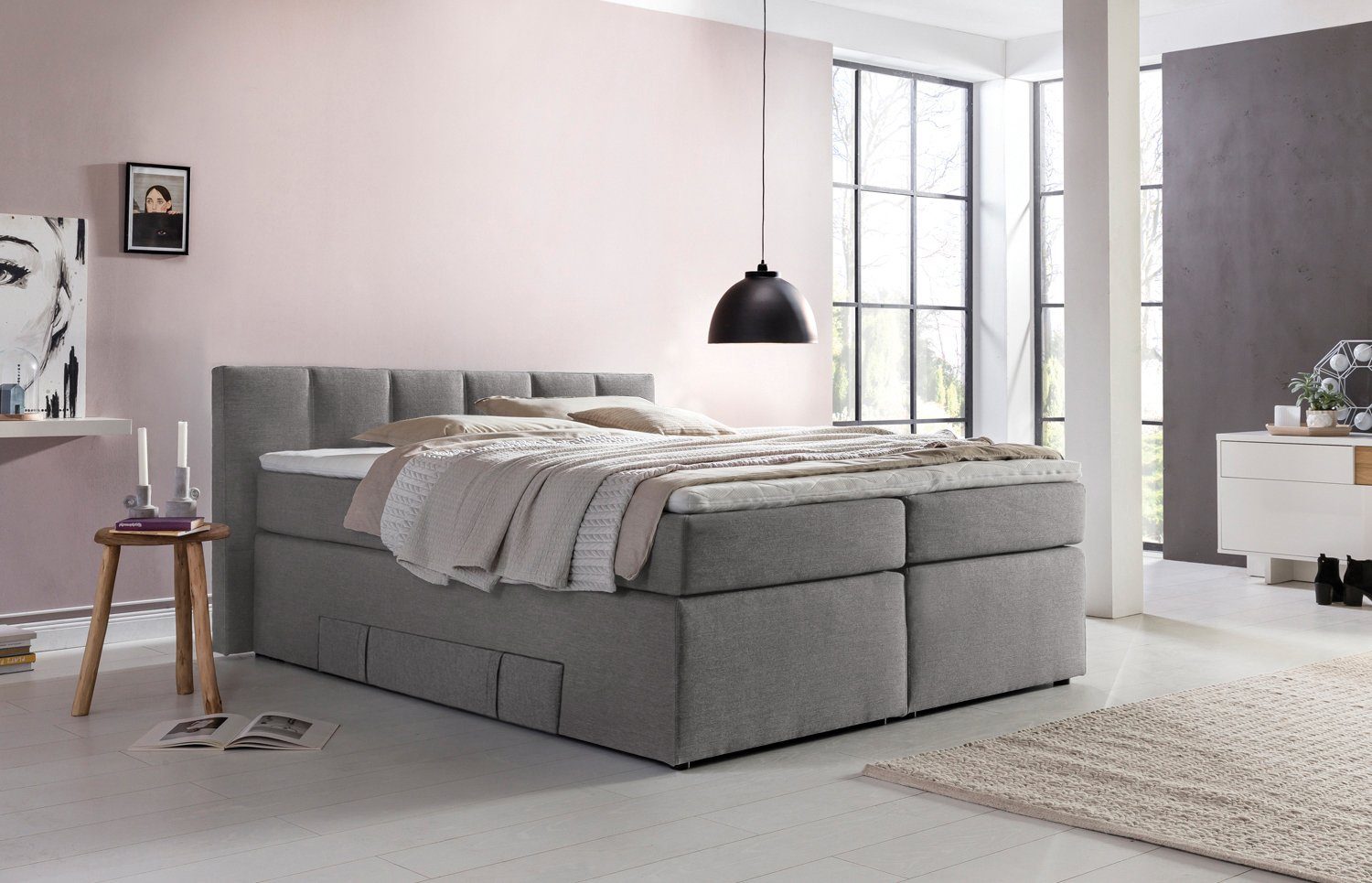 Möbelfreude Boxspringbett Boxspringbett Andybur mit niedrigem günstig online kaufen