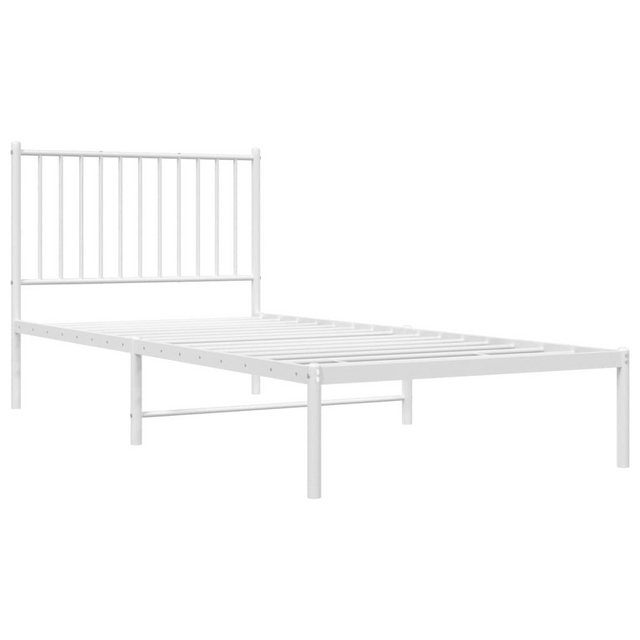 vidaXL Bettgestell Bettrahmen mit Kopfteil Metall Weiß 90x200 cm Bett Bettg günstig online kaufen